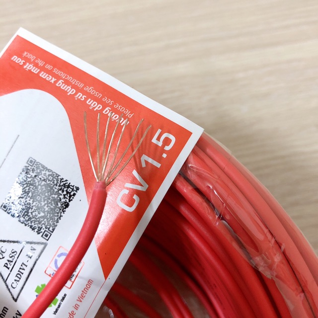 50m dây điện đơn  1.5 cadivi