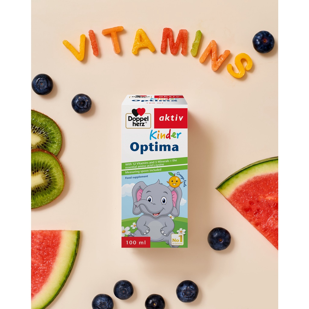 Bộ đôi giúp trẻ ăn ngon, khỏe mạnh và phòng ốm vặt Doppelherz Aktiv Kinder Optima và Kinder Immune Syrup