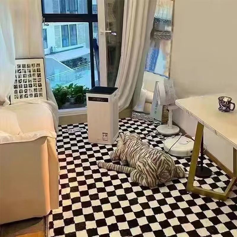 Thảm Trải Sàn Họa Tiết Caro Phong Cách Bắc Âu Hiện Đại Đơn Giản