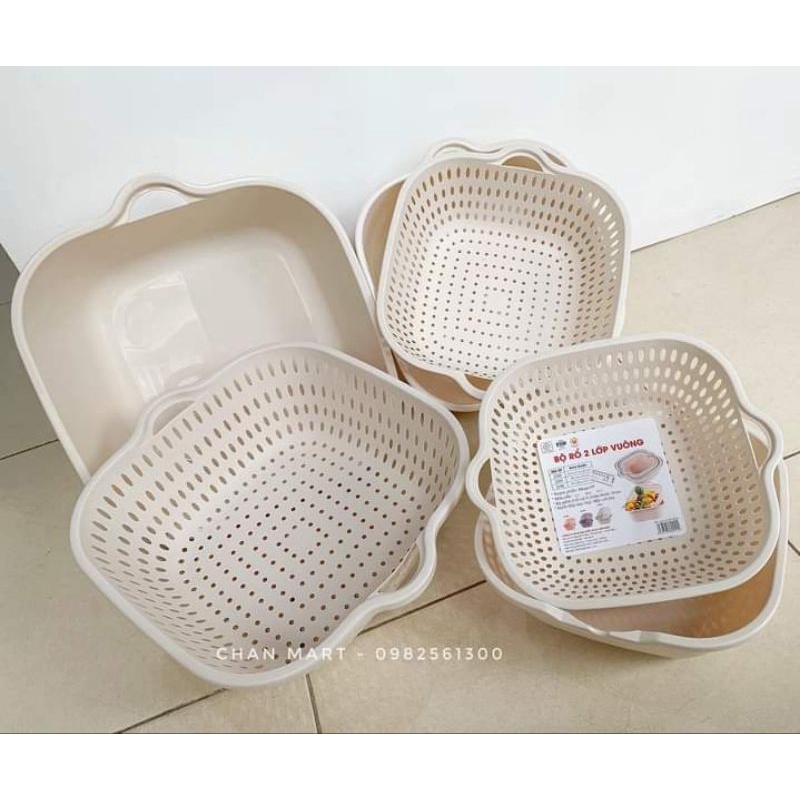 Set 6 Món CHẬU RỔ nhựa Việt Nhật dày dặn, tiện lợi