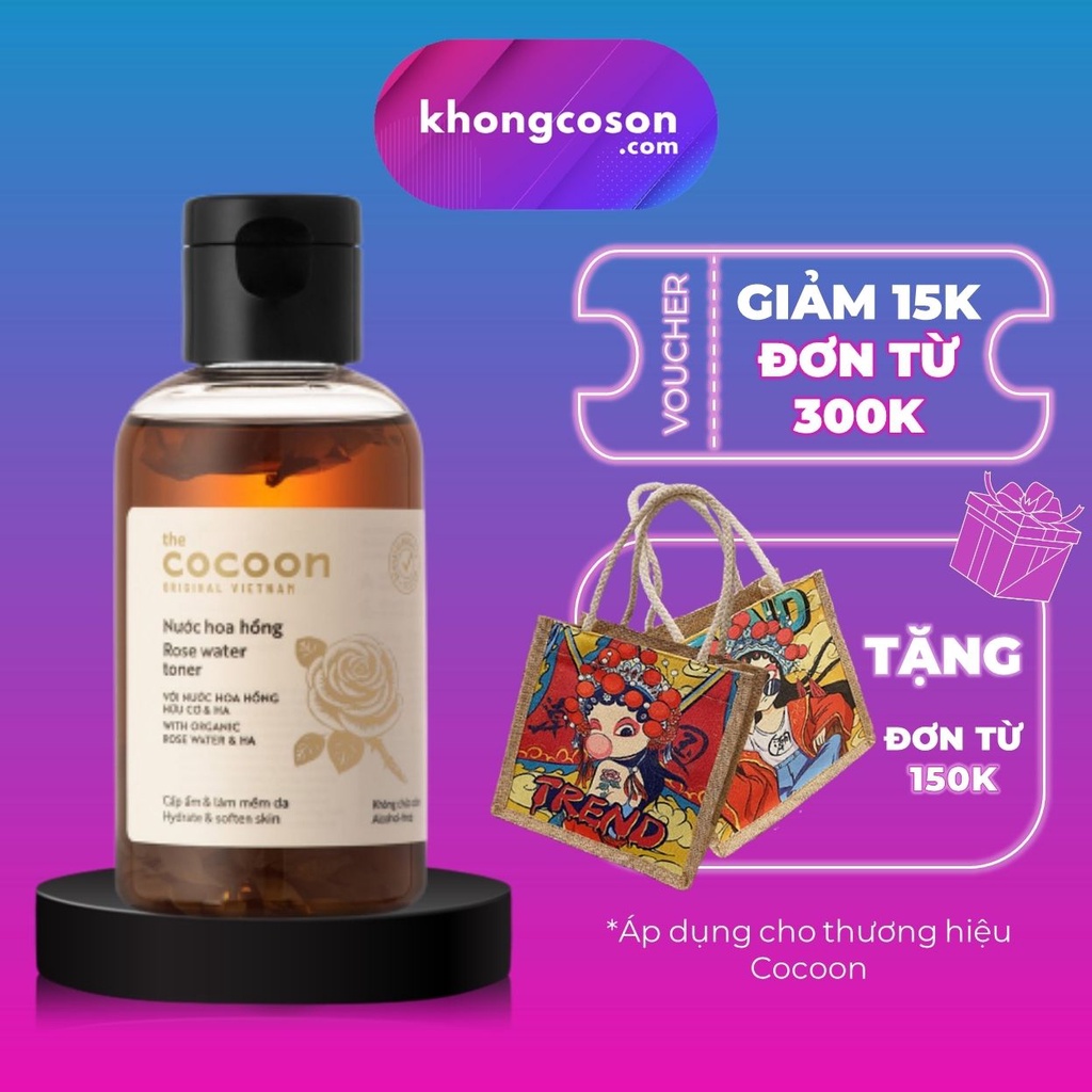 Toner Cocoon Nước Cân Bằng Hoa Hồng Cocoon With Organic Rose 140ml - Khongcoson