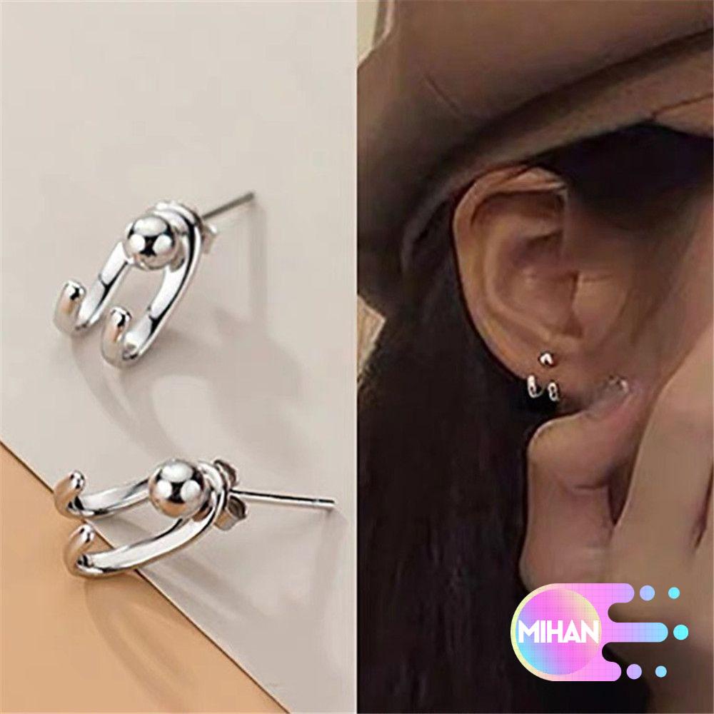 Bông tai hình chữ C đơn giản thời trang hàn quốc cho nữ