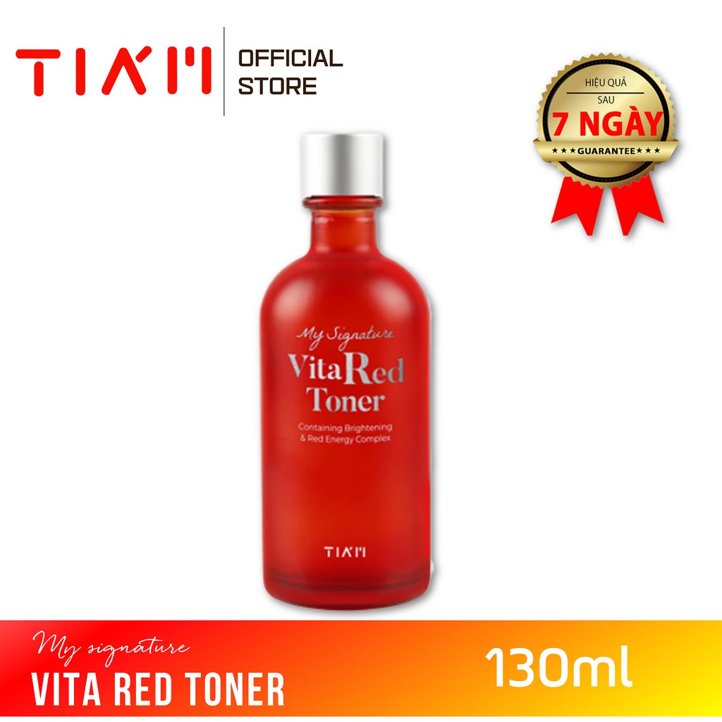 Nước Hoa Hồng Dưỡng Trắng, Se Khít Lỗ Chân Lông Tiam My Signature Vita Red Toner 130ml