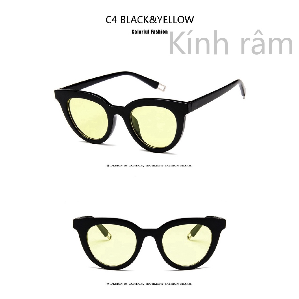 Kính mát mắt mèo nữ tráng gương phong cách retro