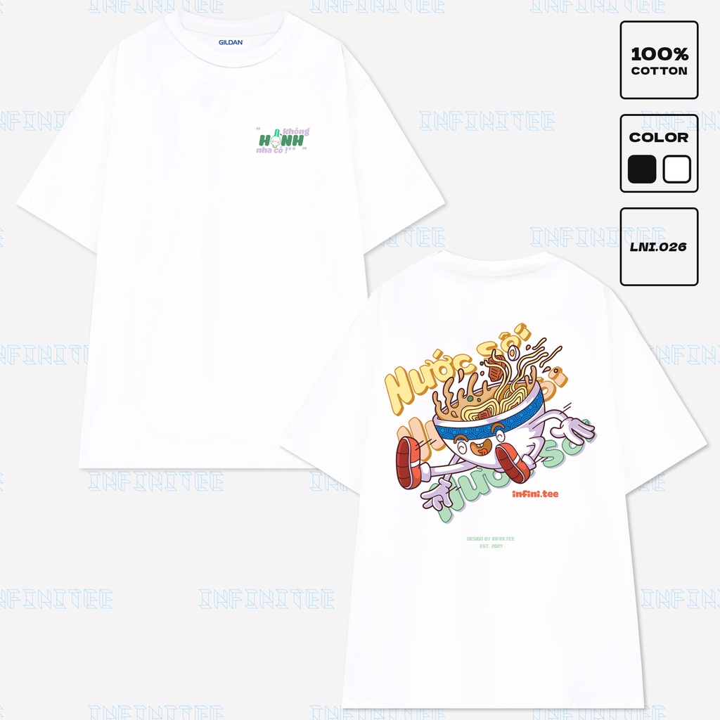 Áo thun INFINITEE LNI0026, Thun 100% Cotton - form rộng Unisex.