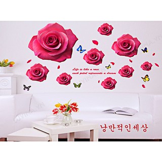 Decal dán tường Hàn Quốc- trang trí nhà cửa, văn phòng, quán cafe, cửa hàng- CÁNH HỒNG