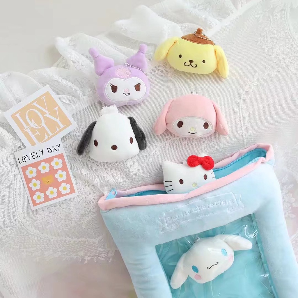 Sanrio Set 6 Thú Nhồi Bông Nhân Vật kuromi mymelody Dễ Thương Cho Bé, Tỉ Lệ 1