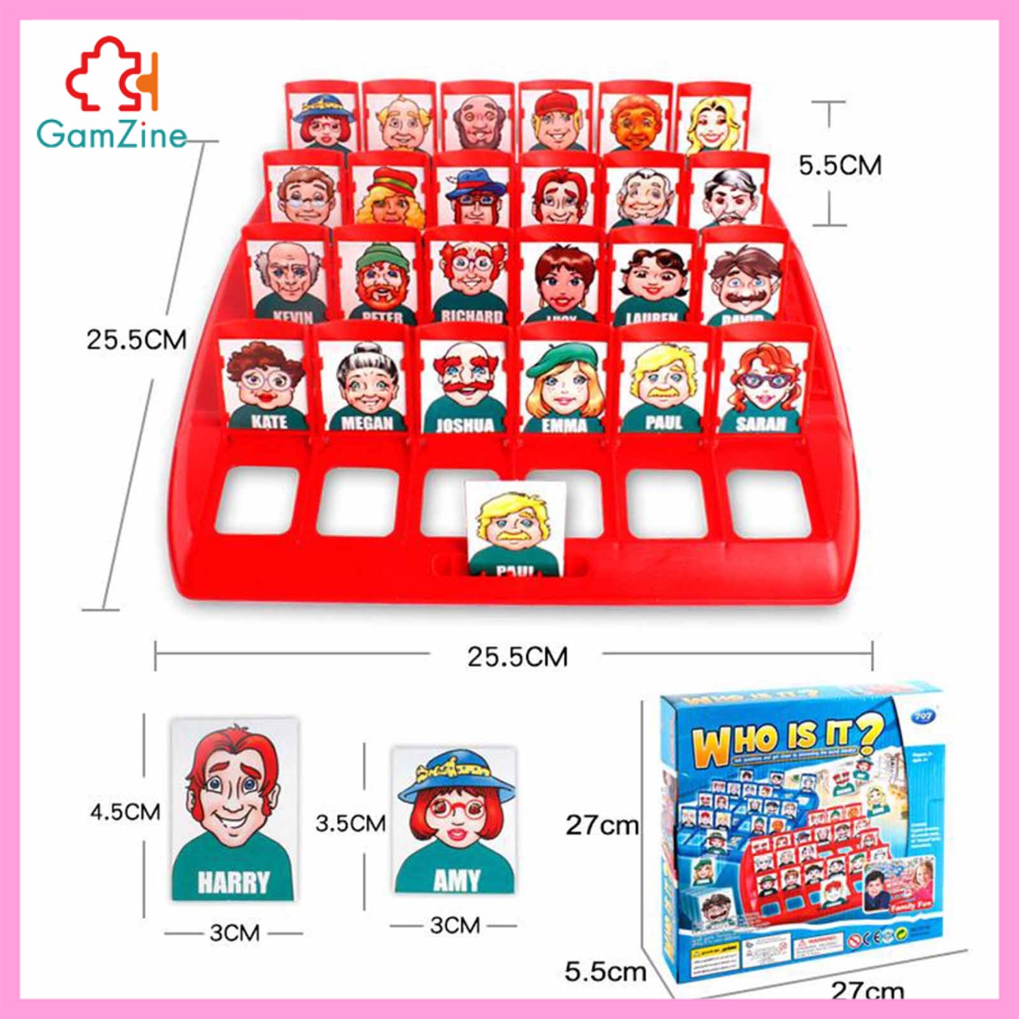 GamZine Portable Tabletop Who Is It Board Game Guessing Games Kids Family School