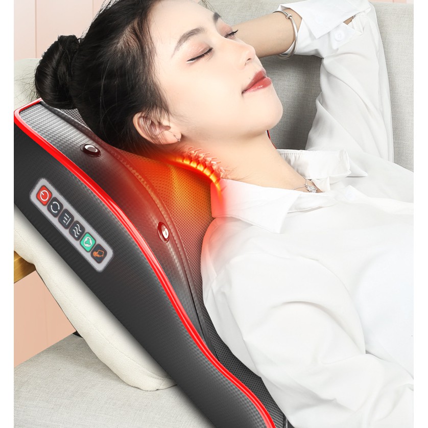 Đệm massage cổ vai gáy toàn thân đa năng cao cấp có điều khiển cầm tay các chế độ massage Bào Hành Chính Hãng 12 Tháng