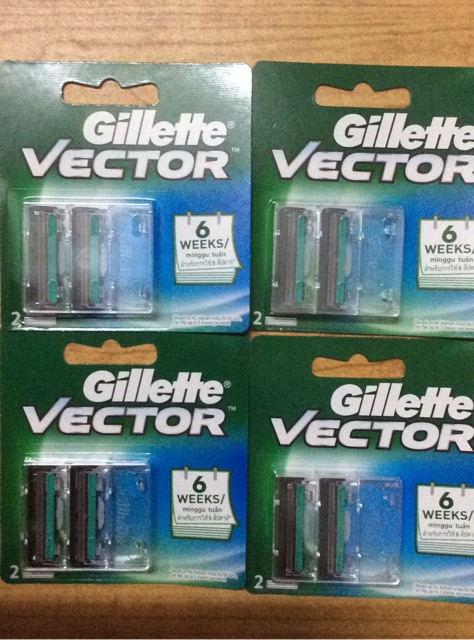 Vỉ 2 lưỡi cạo râu Gillette Vector lưỡi kép ( Hàng chuẩn)