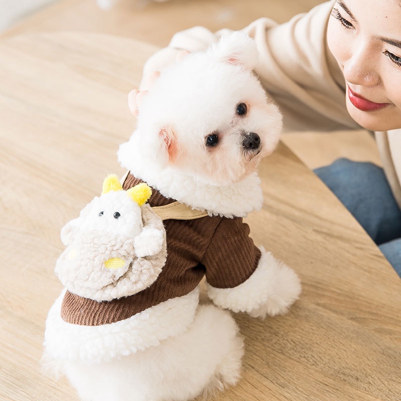 Áo cho chó mèo - áo khoác hoạt hình nhồi bông ấm áp cho các bé thú cưng
