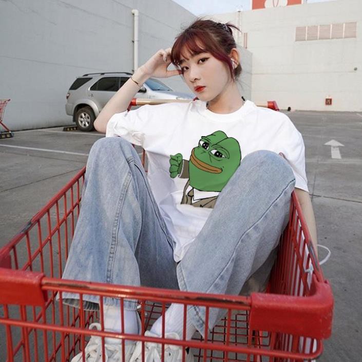 Áo Thun Tay Lỡ Unisex PePe Frog Hille