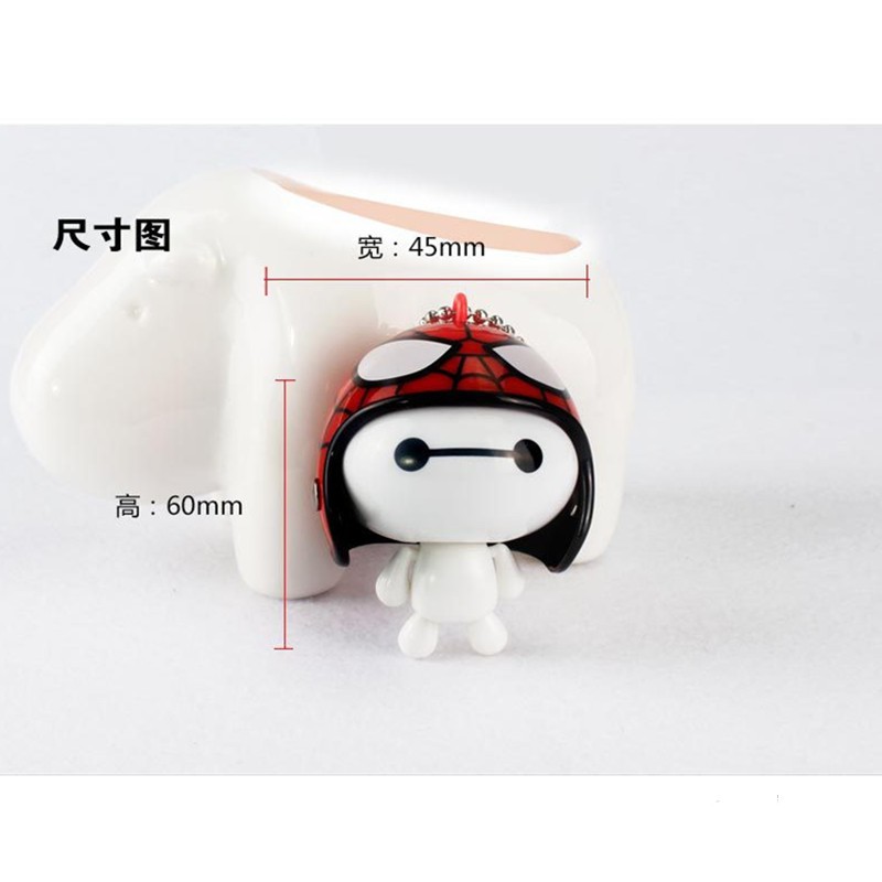 Móc Khóa Hình Baymax Big Hero 6 Baymax Hoạt Hình Đội Nón Bảo Hiểm