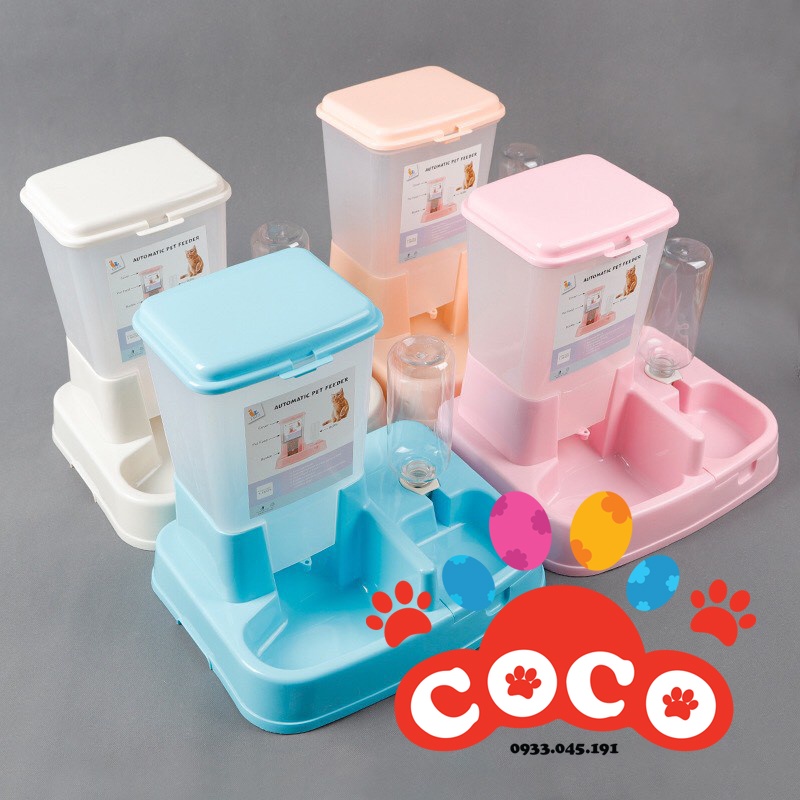 Bộ bình đựng hạt tự động và nước uống tự động cho thú cưng