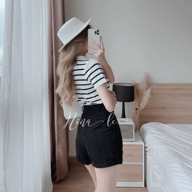 Áo montoghi kẻ pha thêu CD ong xinhh nhiều màu