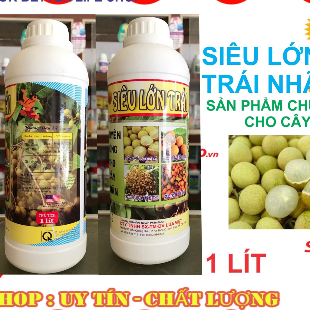 Phân Bón Lá Siêu Lớn Trái Nhãn chai 1 Lít Chuyên Dùng Cho Nhãn