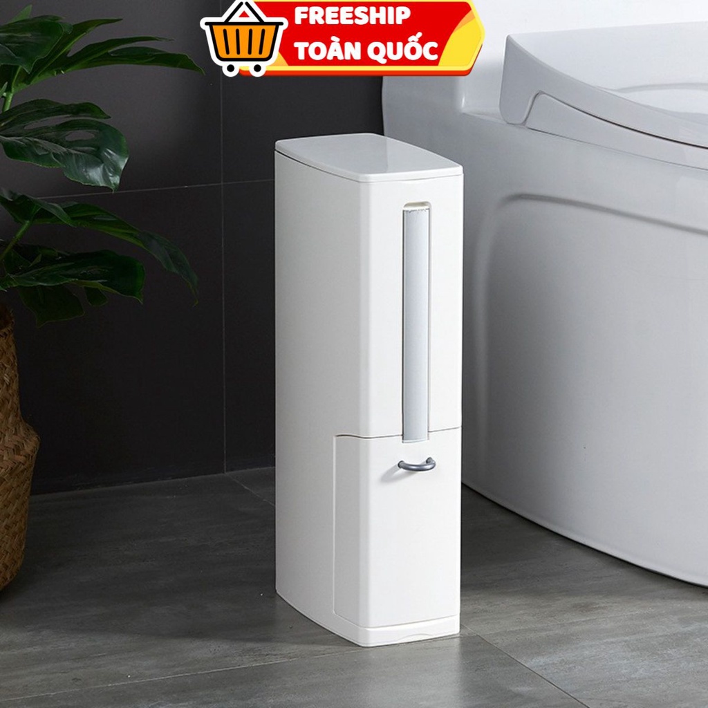 PVN19023 Thùng rác thông minh-thùng rác kèm chỏi cọ vệ sinh tiện dụng T2 .