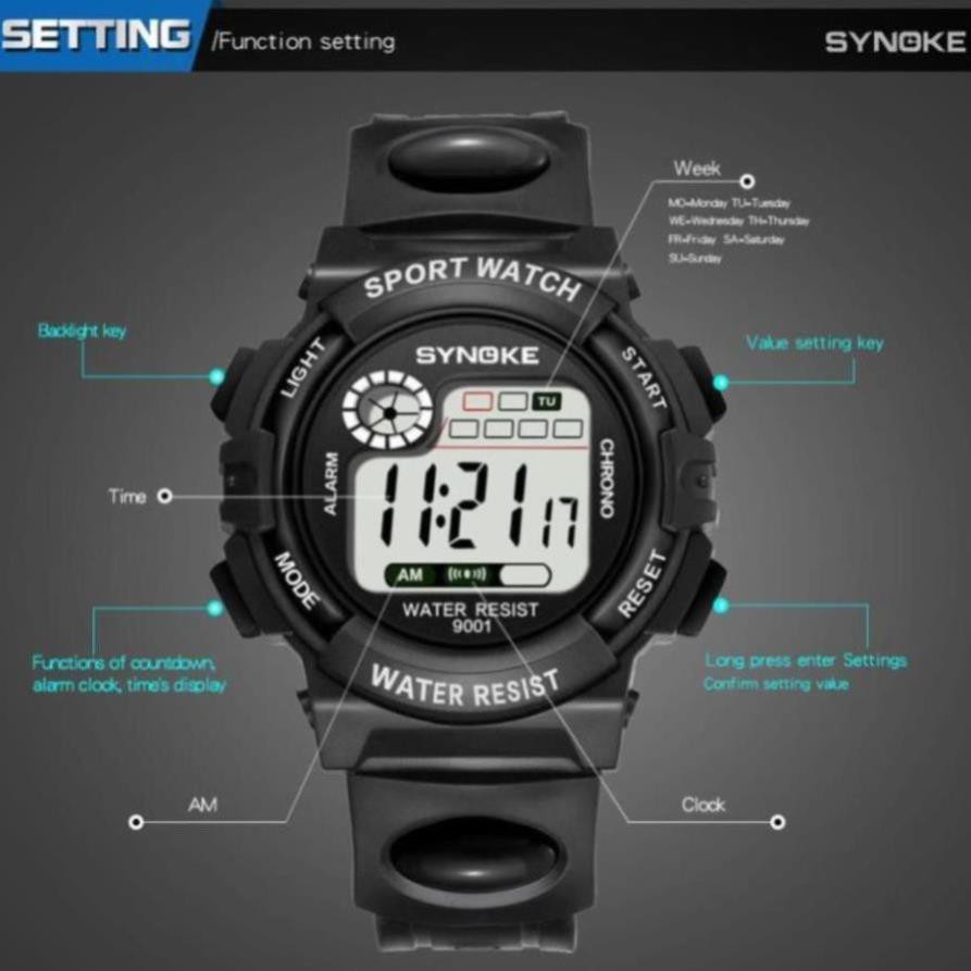 Đồng hồ thể thao dây cao su trẻ em Synoke 9001 | BigBuy360 - bigbuy360.vn