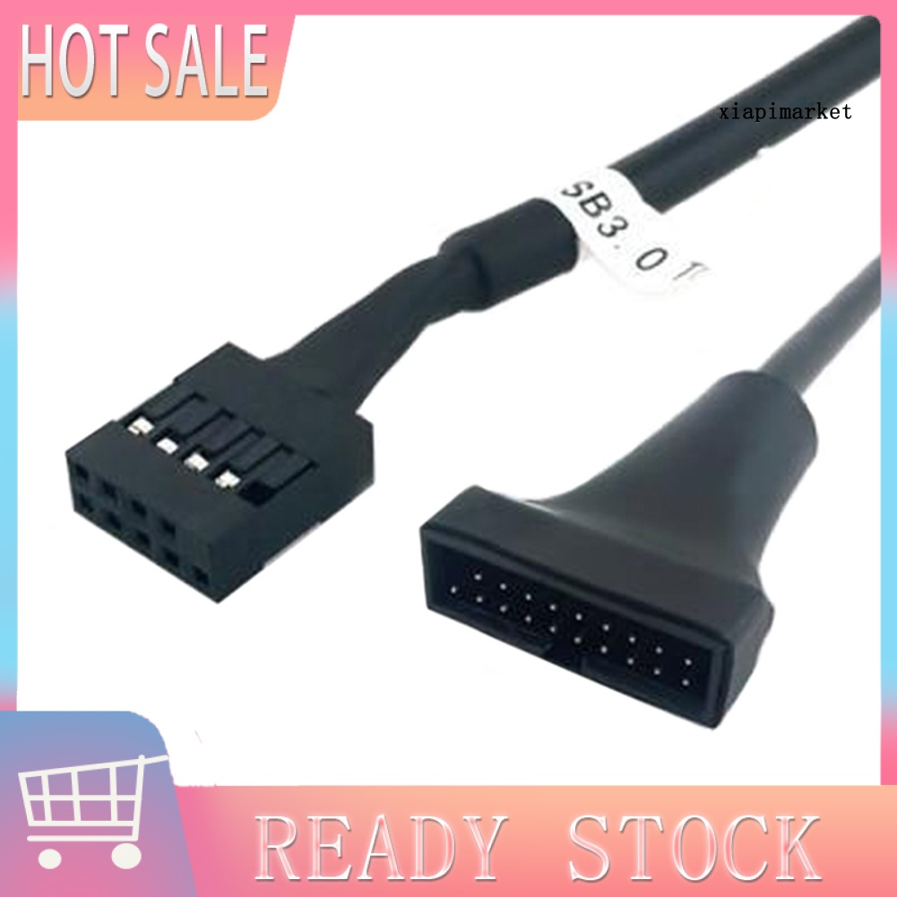 LOP_PC USB 2.0 9Pin Male to Motherboard 3.0 20Pin Female Adapter Cable Converter