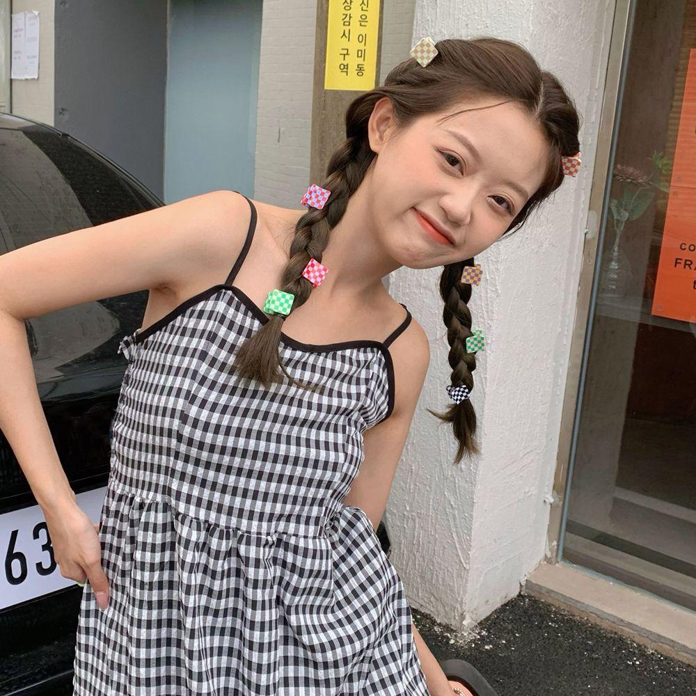 Kẹp Tóc Họa Tiết Kẻ Sọc / Hình Học Bằng Acrylic Thời Trang Cho Nữ