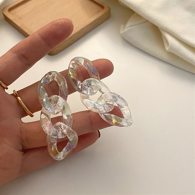 Đôi Bông Tai Mạ Bạc 925 Kiểu Dây Xích Thời Trang Dành Cho Nữ