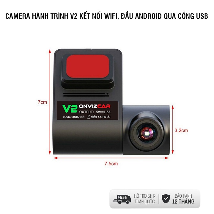 Camera hành trình Ô TÔ U2 | V2 Có WIFI DVR FHD 1080P Cao cấp, góc rộng siêu nét - Chuyên dụng cho xe hơi - BH 12 Tháng
