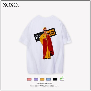 Áo thun tay lỡ form rộng dáng unisex  XOXO phong cách Nelly Ulzzang in hình đường tăng prohu b