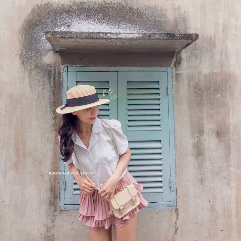 Chân váy ngắn xoè nữ dập ly tầng Pumi | BigBuy360 - bigbuy360.vn