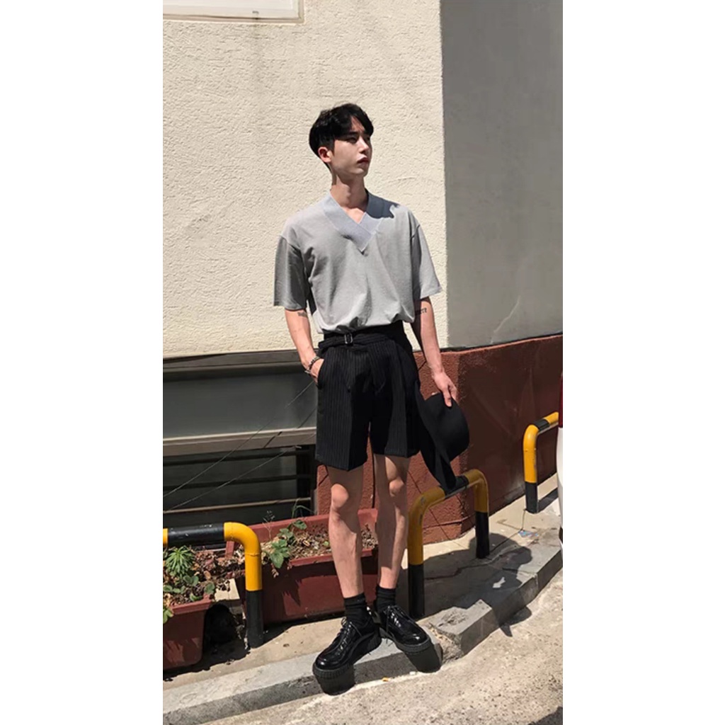 Áo thun Unisex Cổ V Cotton len HOOK Giá sỉ