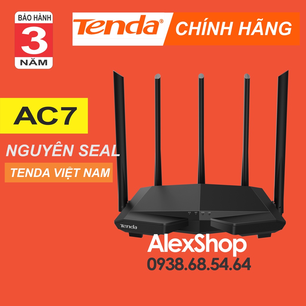 [Chính Hãng BH 3 Năm] Tenda AC7 Thiết Bị Phát Wifi AC1200M Băng Tần Kép 2.4G và 5G | BigBuy360 - bigbuy360.vn