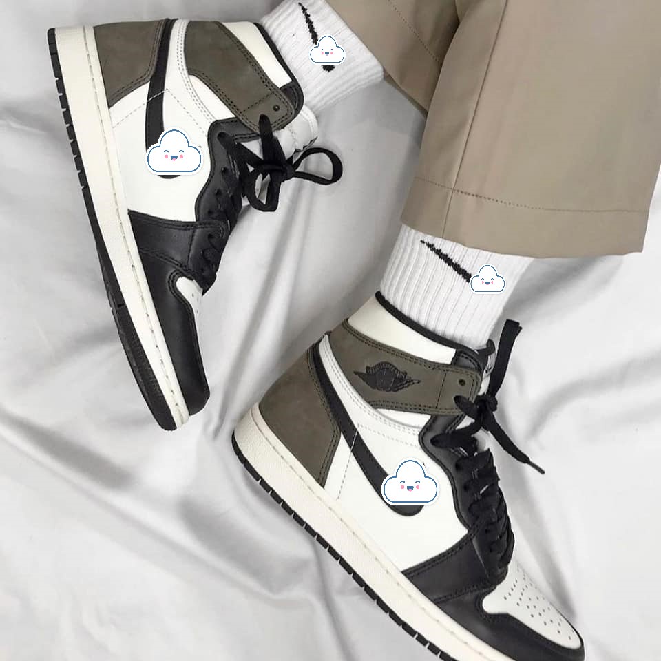 Giày thể thao Jordan 1 cao cổ nâu đen, Giày sneaker air jd1 dark mo cha nam nữ cực chất dễ phối đồ hàng Full Box