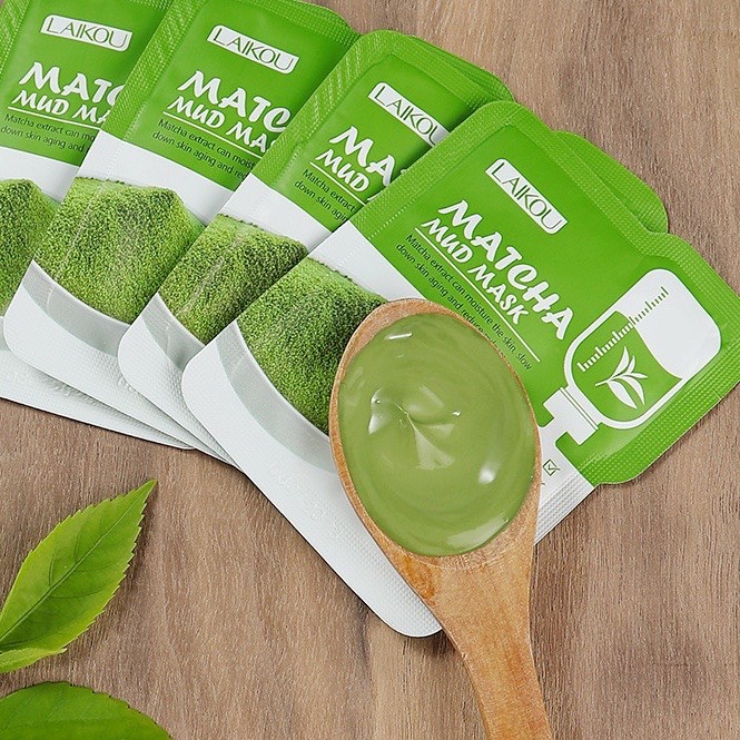 Set 12 mặt nạ bùn LAIKOU trà xanh làm sạch lỗ chân lông bụi bẩn giảm mụn MÂU MỚI