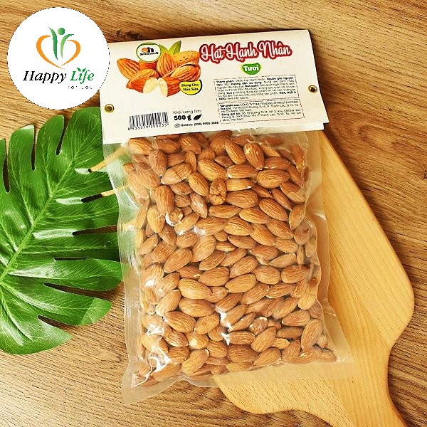 Hạnh nhân mỹ tách vỏ tươi túi 500g - nhập khẩu Mỹ - Happy Life for You