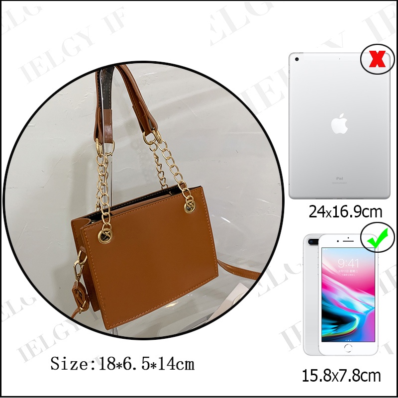 Túi đeo chéo IELGY kiểu dáng đơn giản phong cách Hàn Quốc thời trang dành cho nữ