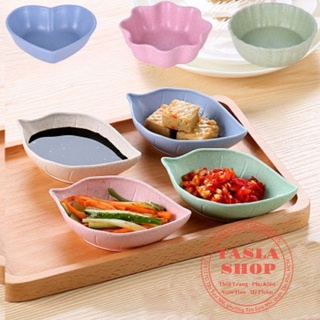 Chén ăn dặm lúa mạch kiểu Nhật mini. Bát ăn dặm, chén gia vị hình hoa lá