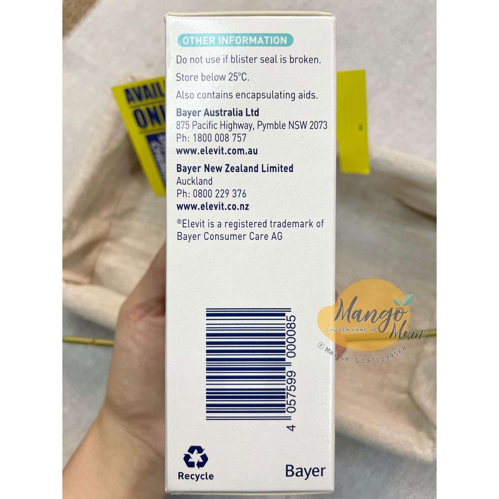 - Elevit Bú Breastfeeding 60 viên Úc - Vitamin tổng hợp cho mẹ sau sinh