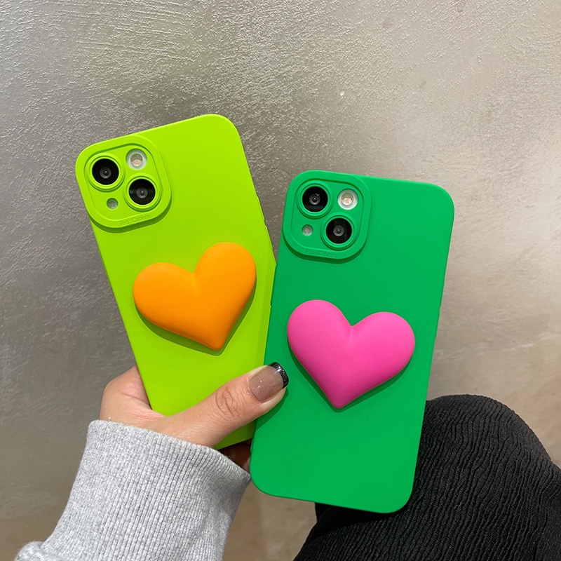 Ốp Điện Thoại Silicon Họa Tiết Trái Tim 3D Cho Iphone 12 13 Pro Max 11 12 13 Pro 11 12 13 X XR 7 8 Plus