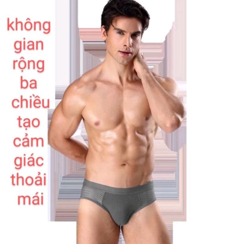 Hộp 4 chiếc quần sịp nam tam giác thông hơi co giãn 4 chiều mặc thoải mái nhiều màu