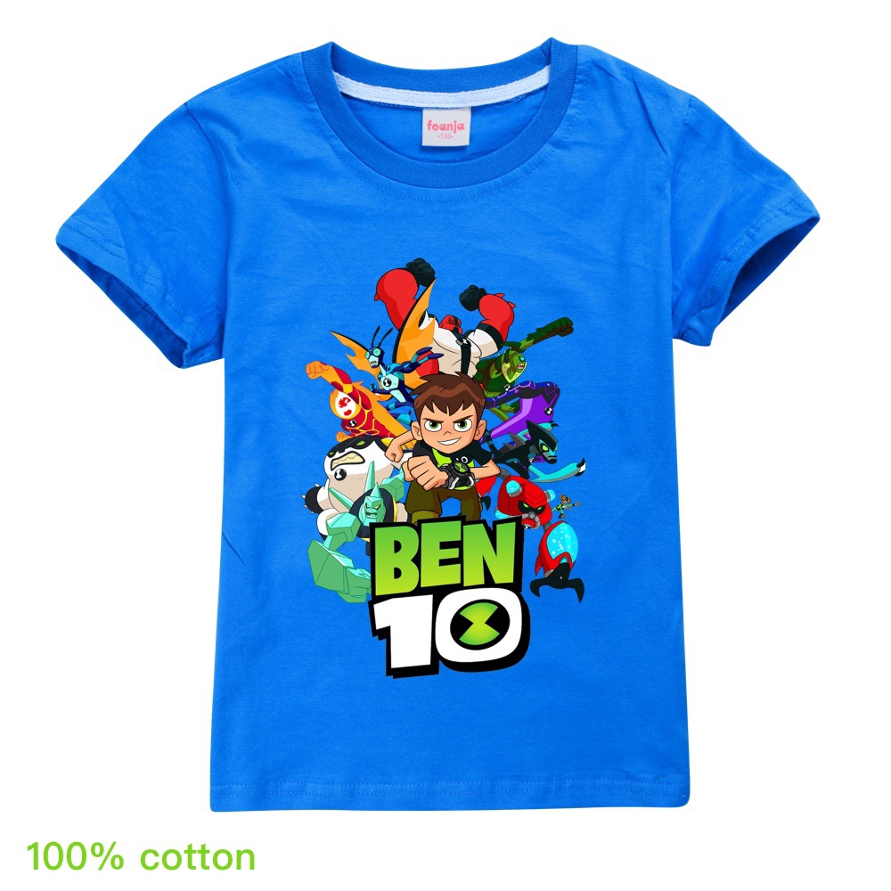 Áo Thun Tay Lỡ In Họa Tiết Hoạt Hình Ben10 Thời Trang Cho Bé Trai Và Gái