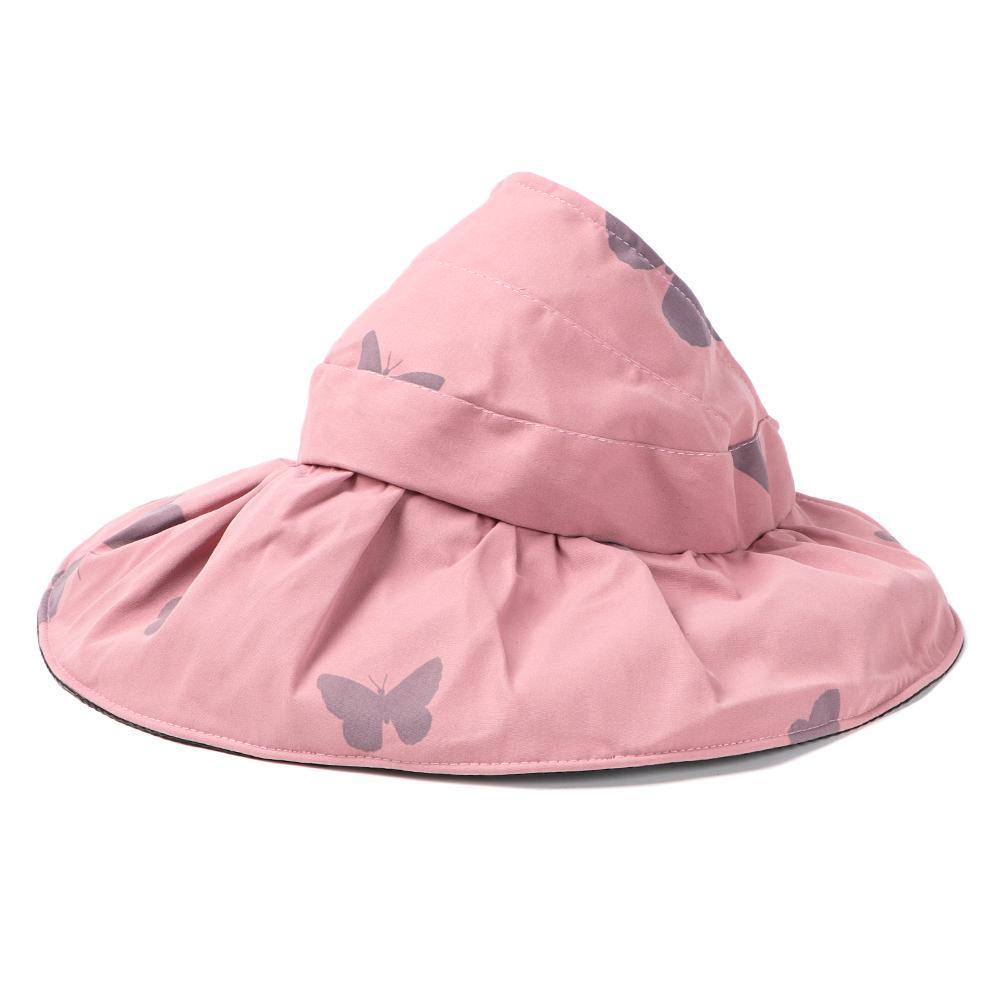 Mũ Lưỡi Trai Nửa Đầu Chống Tia UV Họa Tiết Bướm Có Thể Gấp Gọn Thời Trang Mùa Hè Cho Nữ