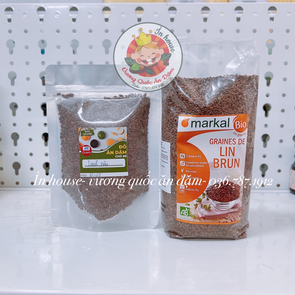 Hạt lanh nâu hữu cơ Markal 500gr(tách lẻ 100g)