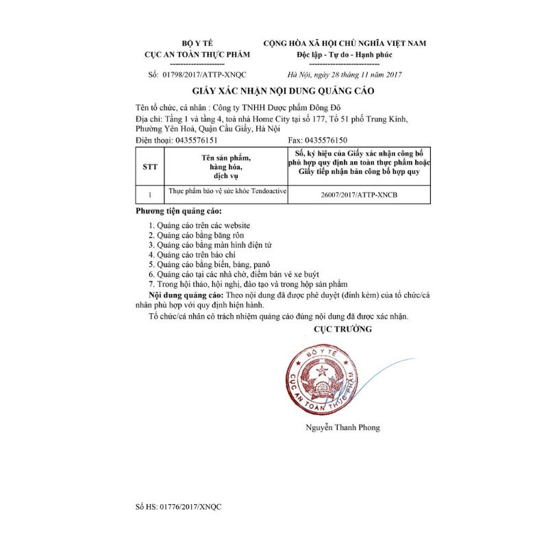 Viên Uống TENDOACTIVE - Giúp hỗ trợ phục hồi các trường hợp bị tổn thương gân – hộp 30 viên