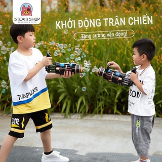 Súng bắn bong bóng xà phòng 8 nòng cỡ bự thổi ra nhiều bóng