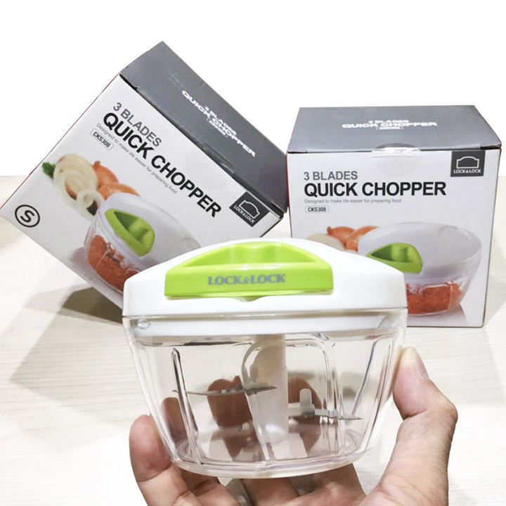 Cối xay nhuyễn thực phẩm Lock &amp; Lock Mini Slicer [ CKS302 CKS308 ] - dụng cụ nghiền nhỏ tỏi ớt CKS308PIK quay tay