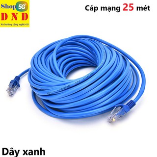 Cáp mạng (Lan) 25 mét đúc sẵn 2 đầu (xanh)
