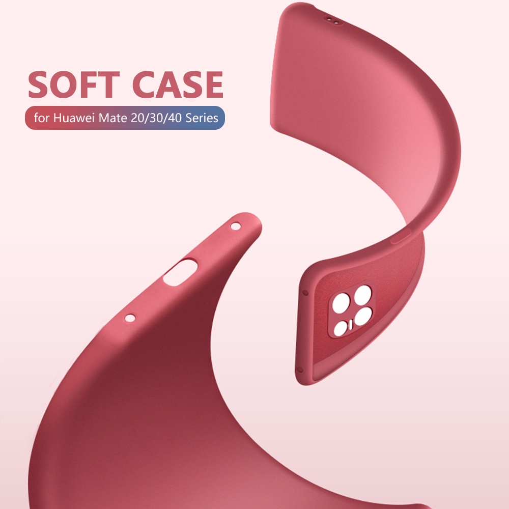 Ốp điện thoại màu trơn chống sốc bảo vệ cho Huawei Mate 20 30 40 Pro Mate 20X