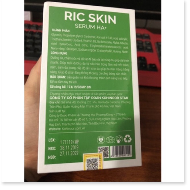 Combo Serum Ric Skin + Sữa rửa mặt Wash Foam KOHINOOR