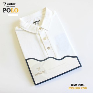 Áo phông polo nam trơn màu Slim Fit Vĩnh Tiến - Trắng