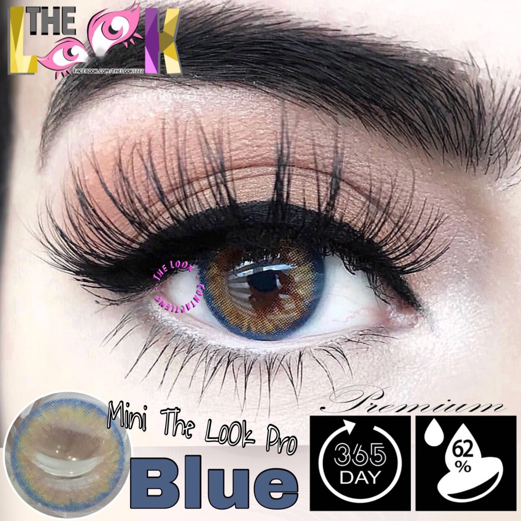 THE LOOK PRO - CONTACT LENS MÀU BLUE ( MÀU HONEY MIX VS XANH NAVY ) VÀ MÀU BROWN - KO NỔI - ÁP TRÒNG - CÓ ĐỘ