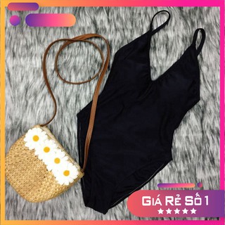 [SIÊU HOT]  Bikini 1 Mảnh "Sỹ Thanh" Liền Thân Xẻ Lưng Màu Đen [Hàng Có Sẵn]